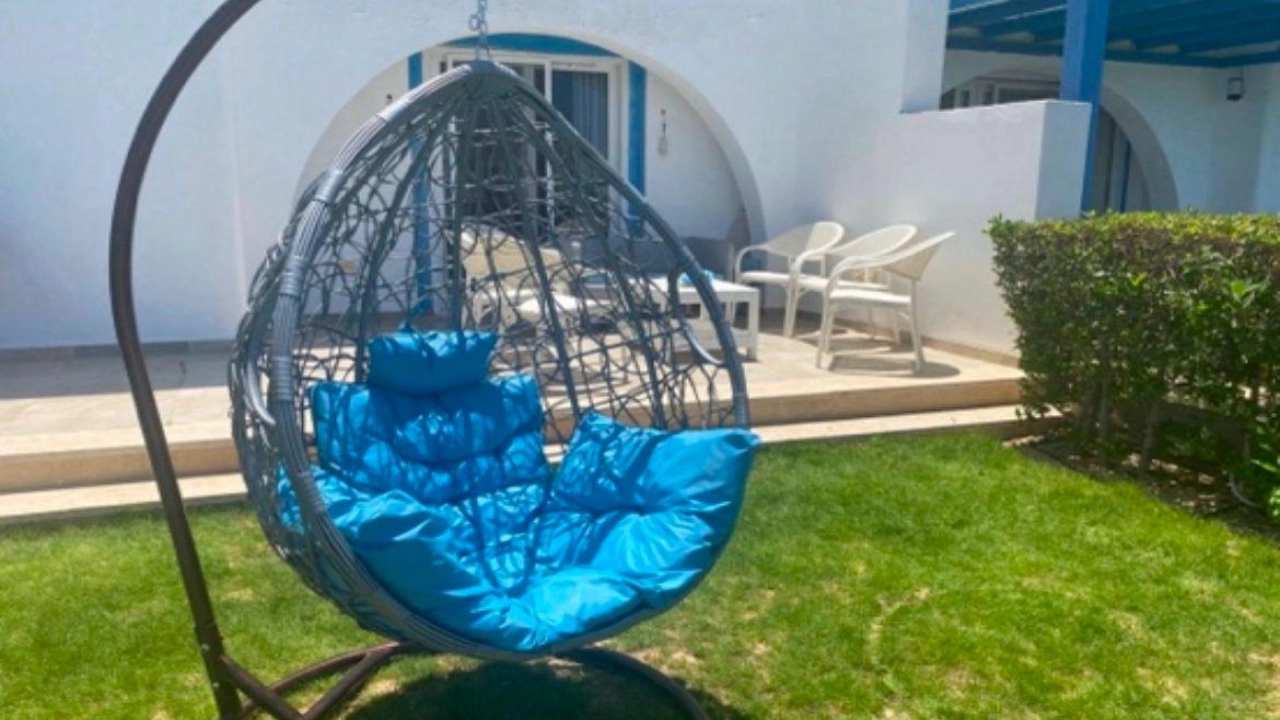 شاليه للايجار ارضي بجاردن 3 غرف بماونتن فيو الساحل الشمالي