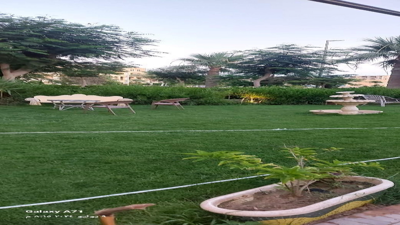 شاليه للايجار ارضي بجنينه في مارينا الساحل الشمالي